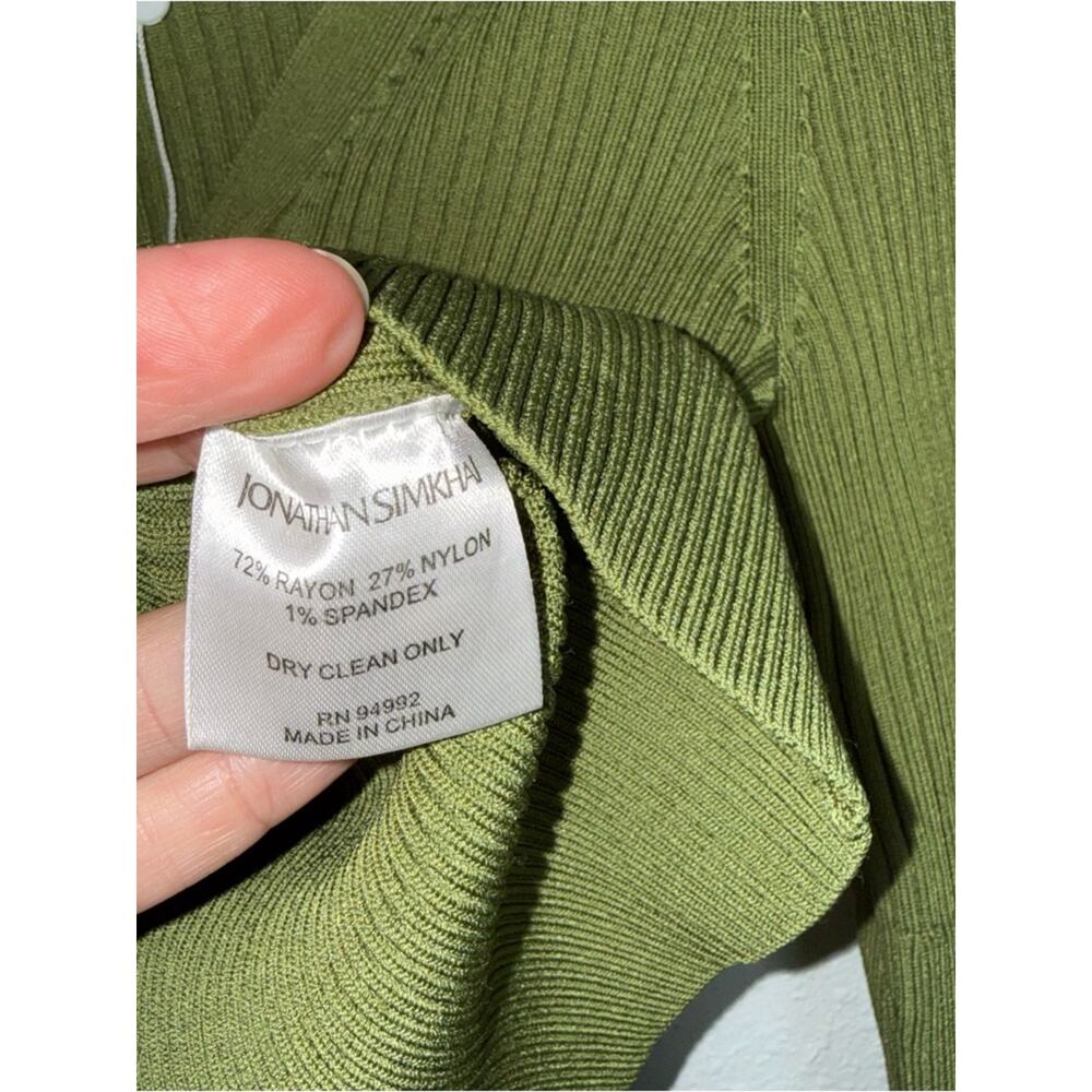 Jonathan Simkhai Ailany Ribbed Knit Cardigan - Olive Green Size M NWOT Old Money - Picture 4 of 5